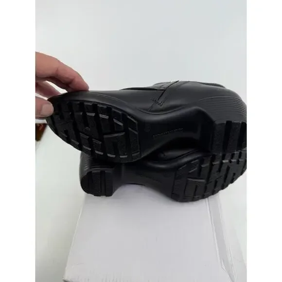 Romika Leather Ankle Loafer Shoes Block Heels Side Zipper Black Womens Size 37 - Picture 5 of 6